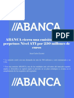 Juan Carlos Escotet - ABANCA Cierra Una Emisión de Bonos Perpetuos Nivel AT1 Por 250 Millones de Euros