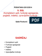 SQL Kompleksni Upiti Funkcije Agregacije Pogledi