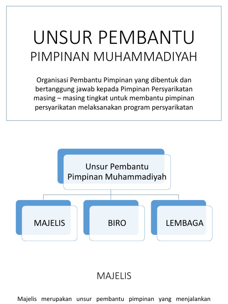 Unsur Pembantu Pimpinan Muhammadiyah | PDF