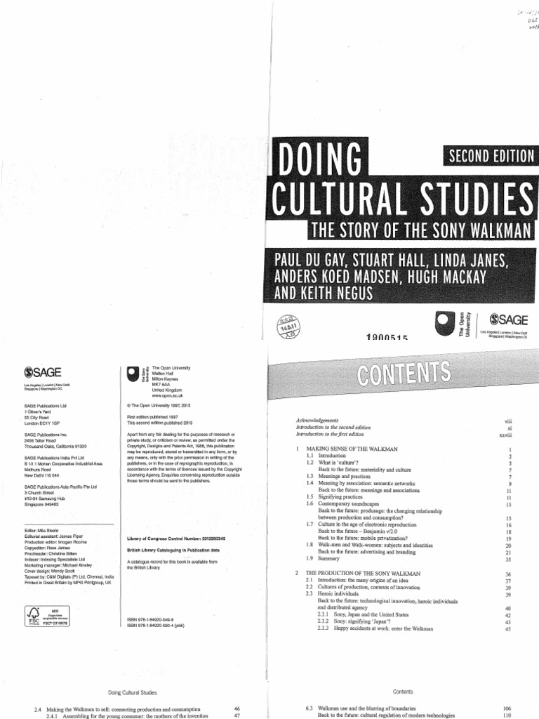 Doing Culutral Studies The Story Of The Sony Walkman