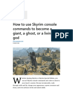 How To Use Skyrim Console Commands To Become A Giant, A Ghost, PDF