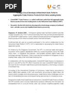 VCargo Cloud Develops Unified Multi-Bank Portal to Aggregate Trade Finance Products From Nine Leading Banks