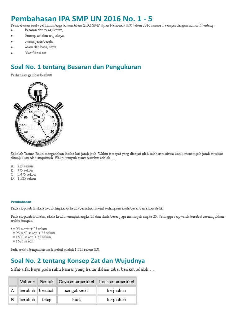 Soal Un Asam Basa Smp