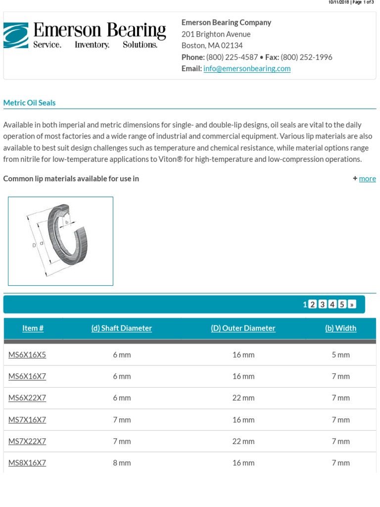 Metric Oil Seals PDF Building Engineering Materials