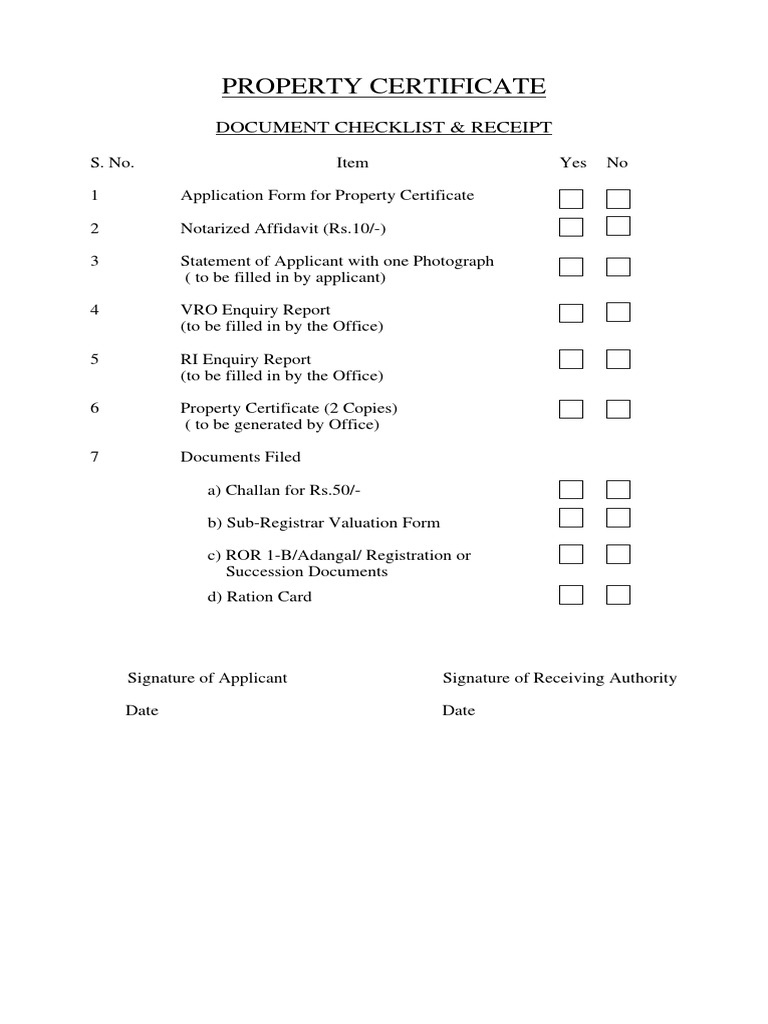 Form 19 Application For Property Certificate PDF Affidavit Civil Law Law)
