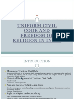 Uniform Civil Code and Freedom of Religion in India