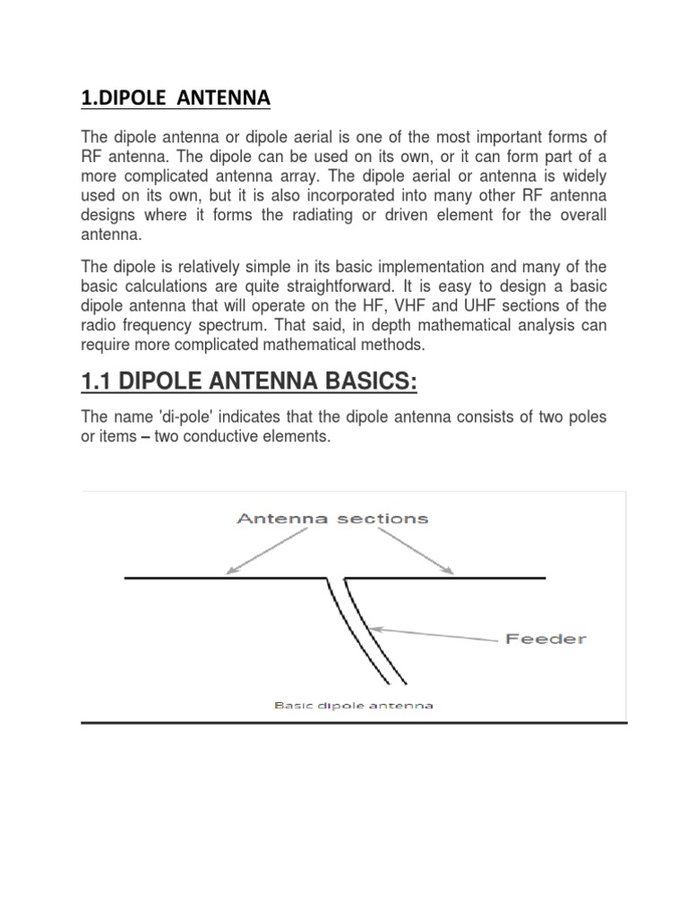 1.1 Dipole Antenna Basics PDF Antenna (Radio)