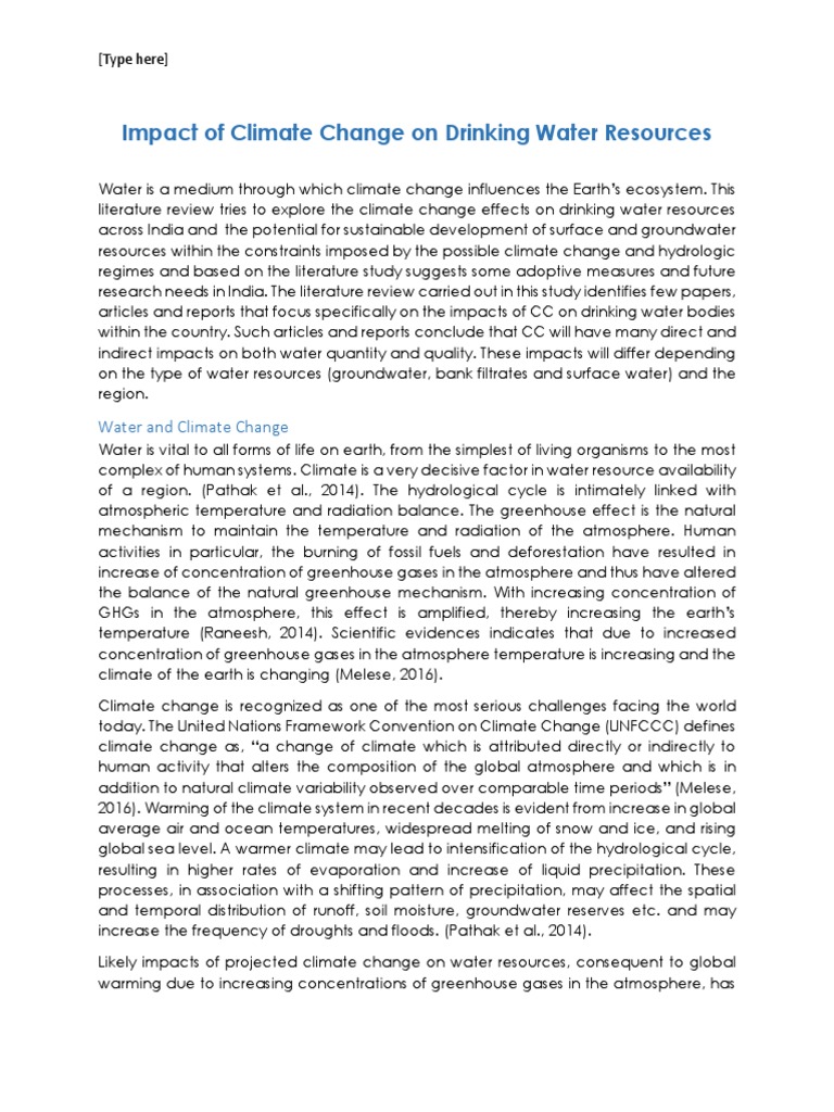 Impact of CC On Water Resources | PDF | Climate Change | Water Resources