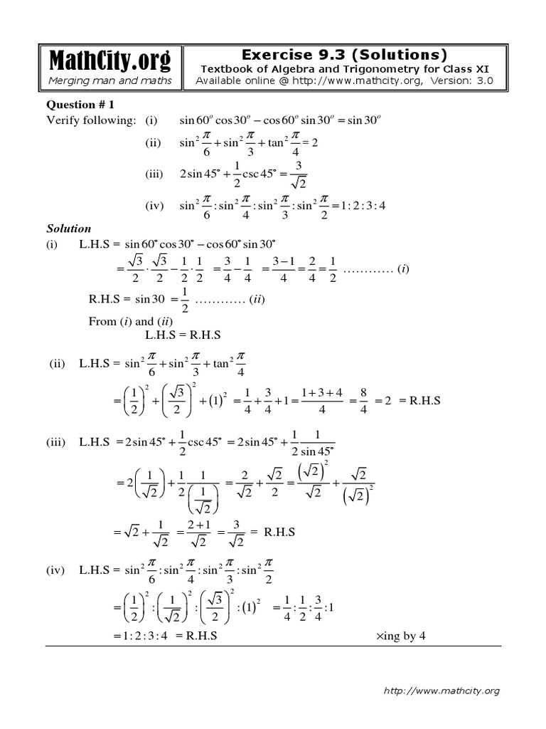 Notes Important Questions Answers of 11th Math Chapter 9 Excercise 9.3 ...