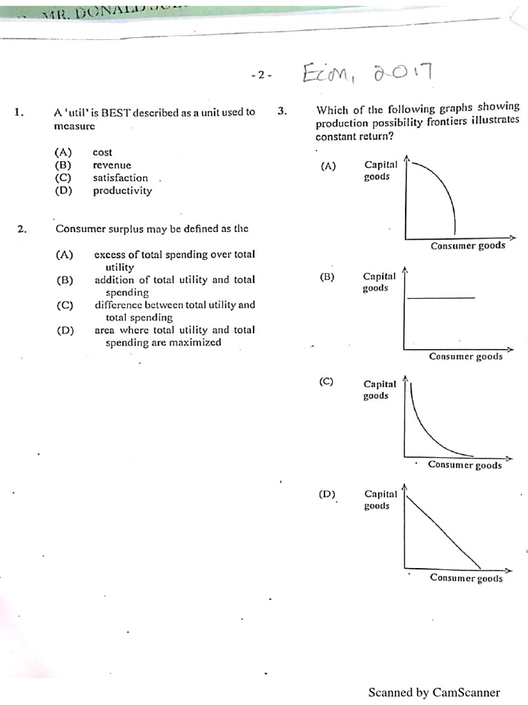 CAPE Economics Unit 1 Paper 1 Guide | PDF