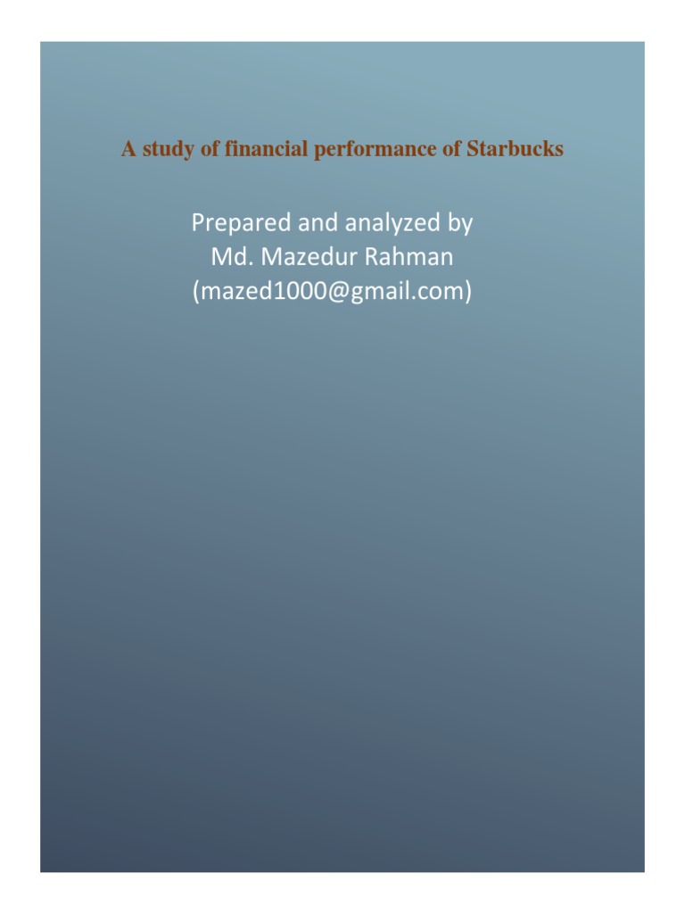 Starbucks Financial Performance PDF Inventory Starbucks