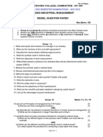 M12502-Industrial Management Model Question Paper: PSG Polytechnic College, Coimbatore - 641 004