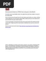Early Journal Content on JSTOR