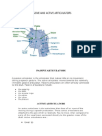 Passive and Active Articulators