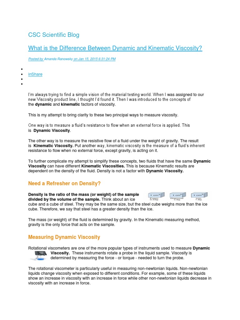 Viscosity Explained for Scientists | PDF | Viscosity | Liquids