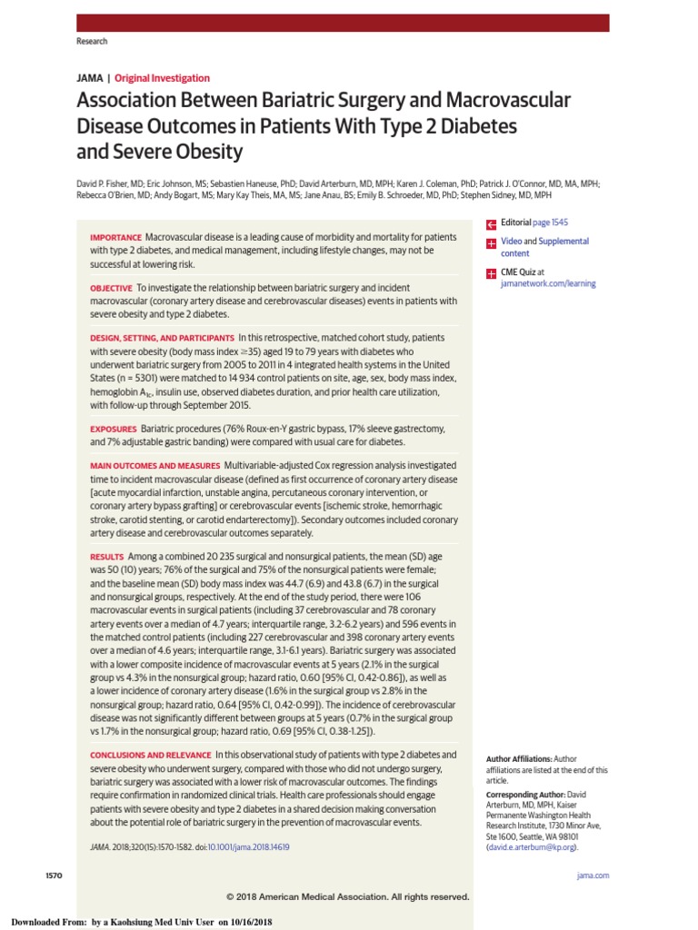 Bariatric and Macro | PDF | Diabetes Mellitus Type 2 | Bariatric Surgery