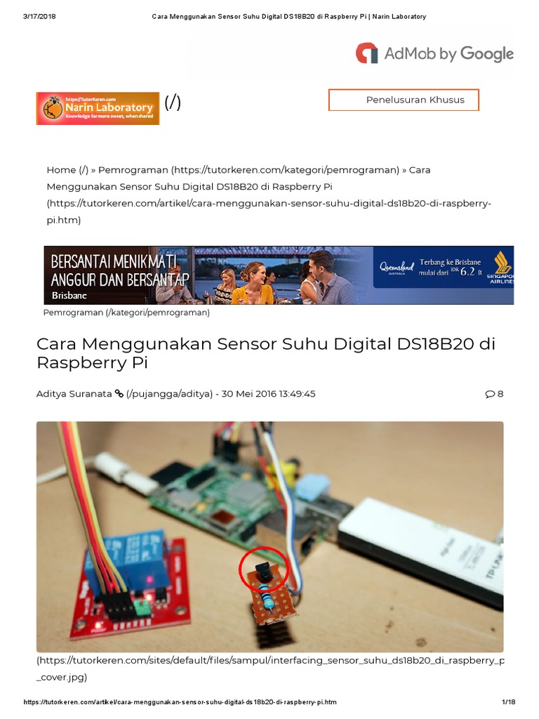 Cara Menggunakan Sensor Suhu Digital DS18B20 Di Raspberry Pi - Narin ...