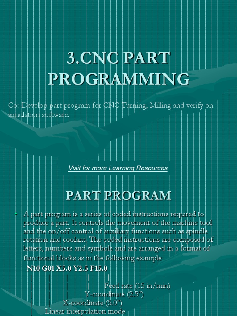Chapter 3.Cnc Part Programming | PDF | Numerical Control | Computing ...
