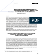 Decisiones en Reacciones Adversas A Medicamentos, Intoxicaciones Y Respuestas Inesperadas de Productos Naturales Como Problemas de Salud Pública