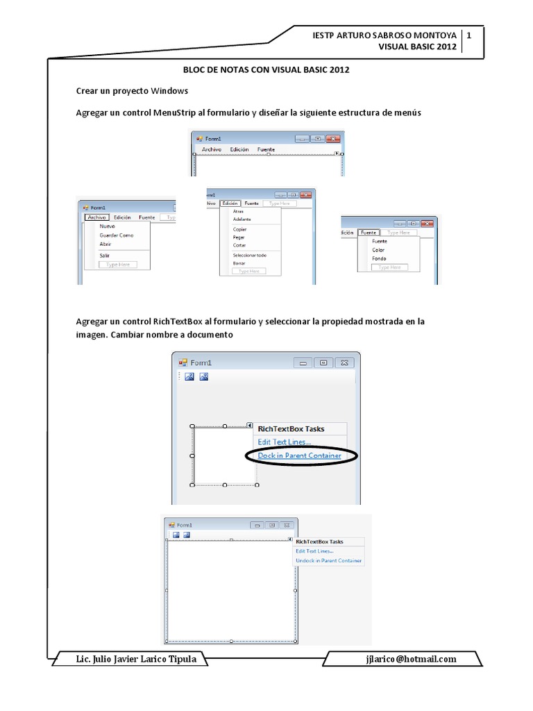 Bloc de Notas en Visual Basic 2012 | PDF | Ciencias de la Computación ...