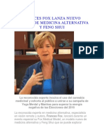 Frances Fox Lanza Nuevo Modelo de Medicina Alternativa y Feng Shui