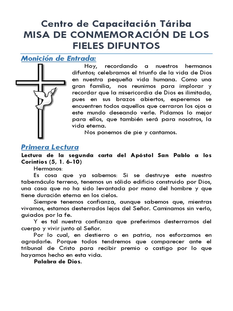 Celebración de La Santa Misa Esquema Difuntos Misa (liturgia) Oración