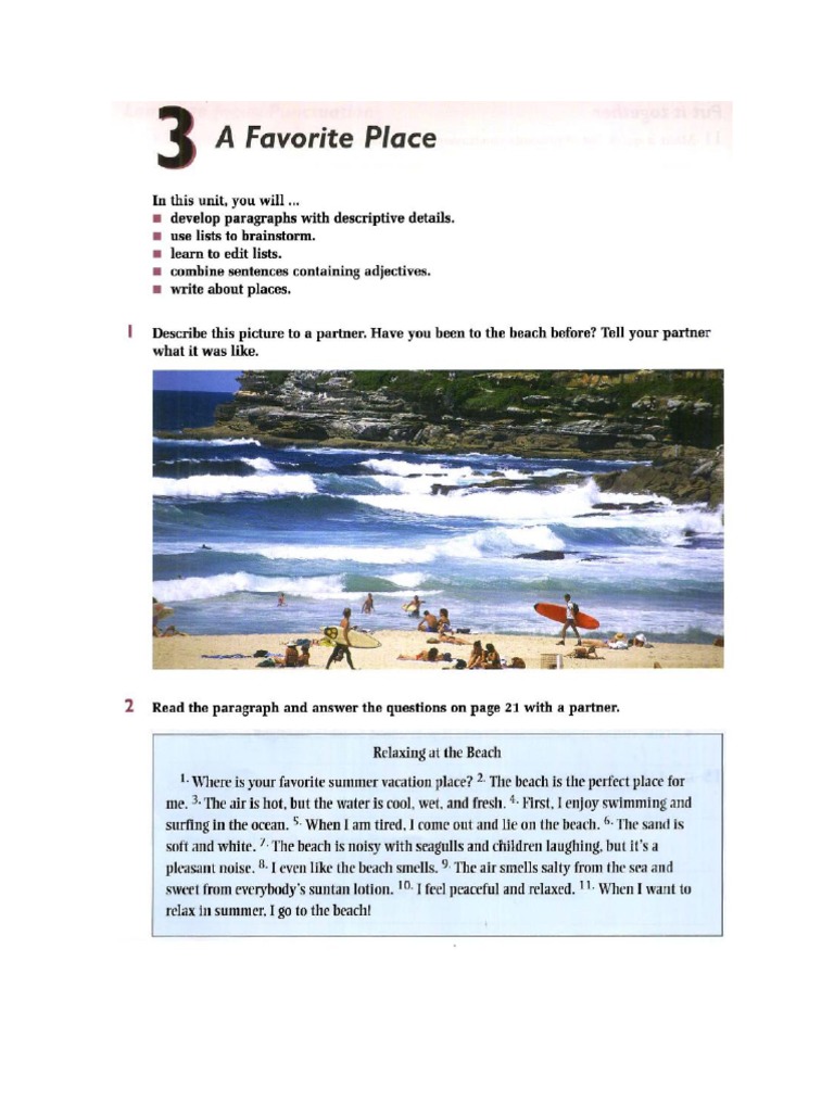 💋 How to write a descriptive paragraph about your favorite place