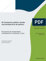 El Transporte Publico Desde Una Perspectiva de Genero Percepcion de Inseguridad y Victimizacion en Asuncion y Lima