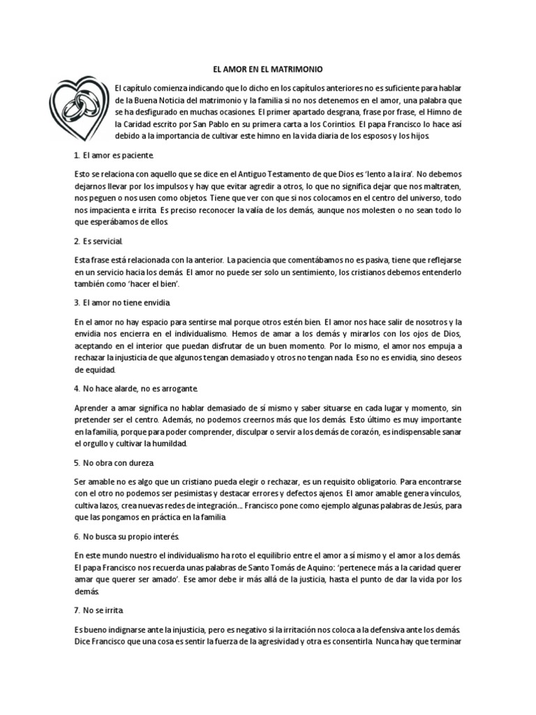 El Amor en El Matrimonio | PDF | Perdón | Papa Francisco