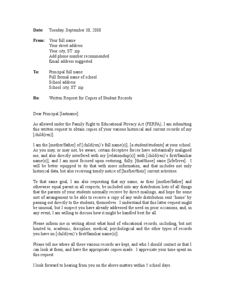 FERPA Request Records | PDF