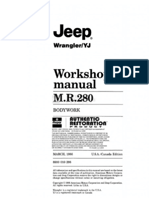 87-88 YJ Repair Manual | PDF | Motor Oil | Transmission (Mechanics)