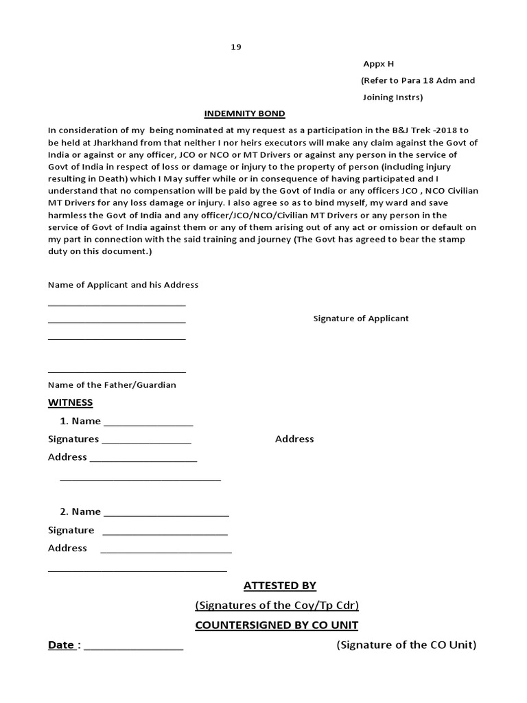Attested by (Signatures of The Coy/Tp CDR) Countersigned by Co Unit | PDF