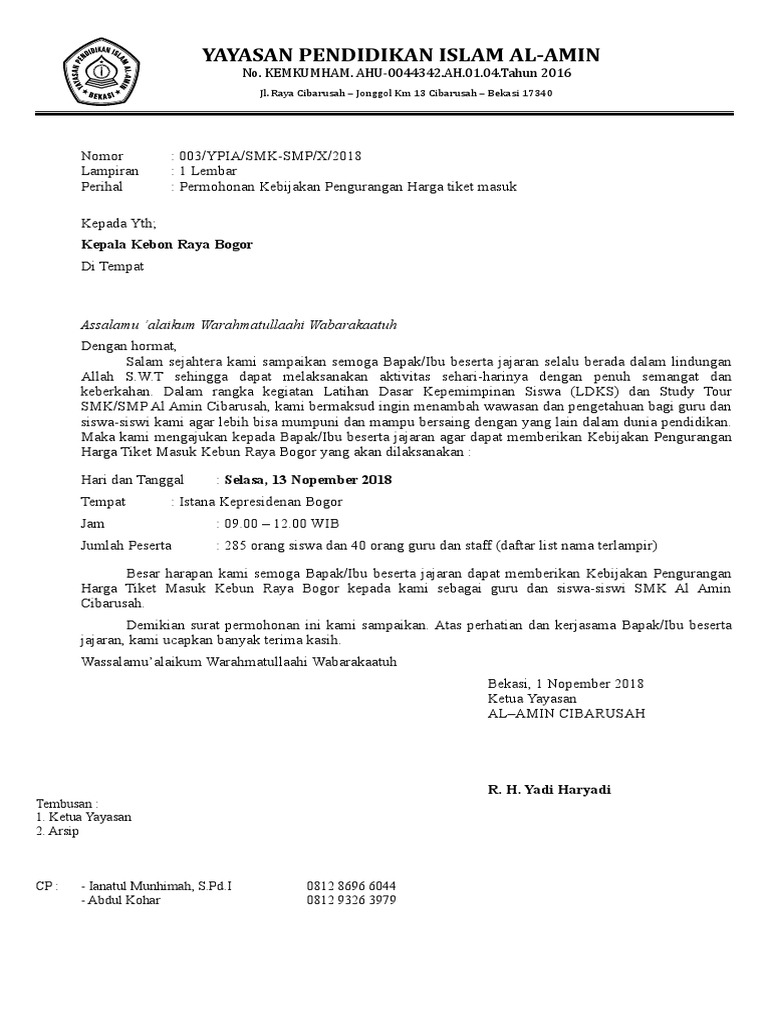 Contoh Surat Permintaan Pengurangan Harga