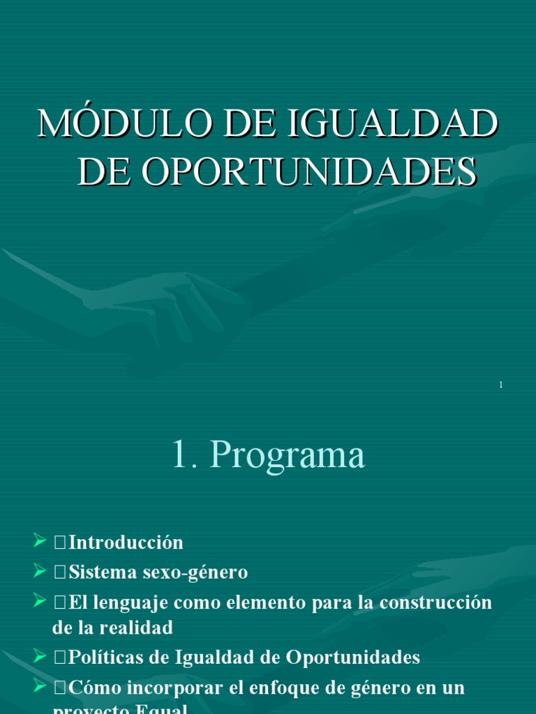 Módulo de Igualdad de Oportunidades | PDF | Sexismo | Estudios de género