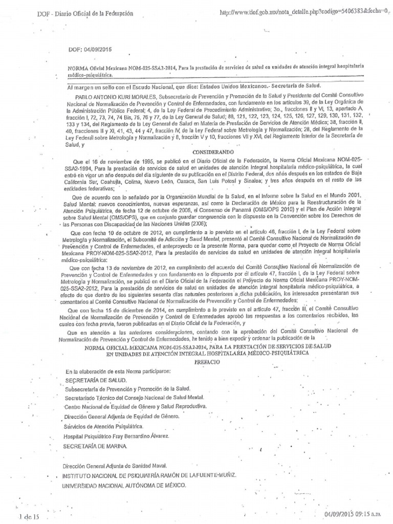 Nom 025 Ssa2 2014 | PDF