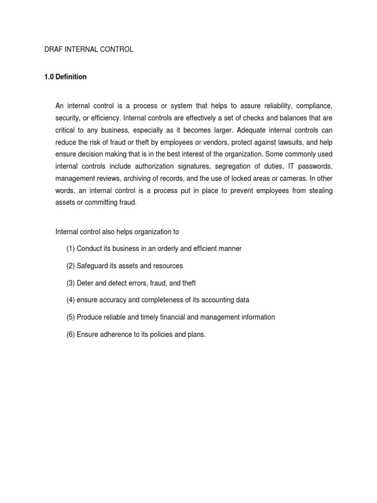 Internal Control New | PDF | Debits And Credits | Internal Control