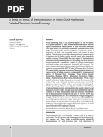 A Study On Impact of Demonetization On Indian Stock Market and Selected Sectors of Indian Economy