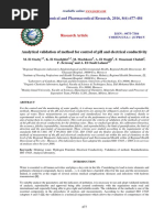 Analytical Validation of Method For Control of PH and Electrical Conductivity