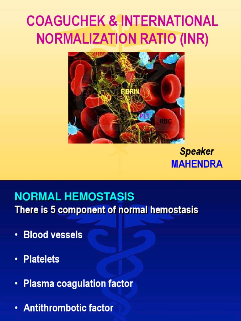 Coaguchek & International Normalization Ratio (Inr) : Speaker | PDF ...