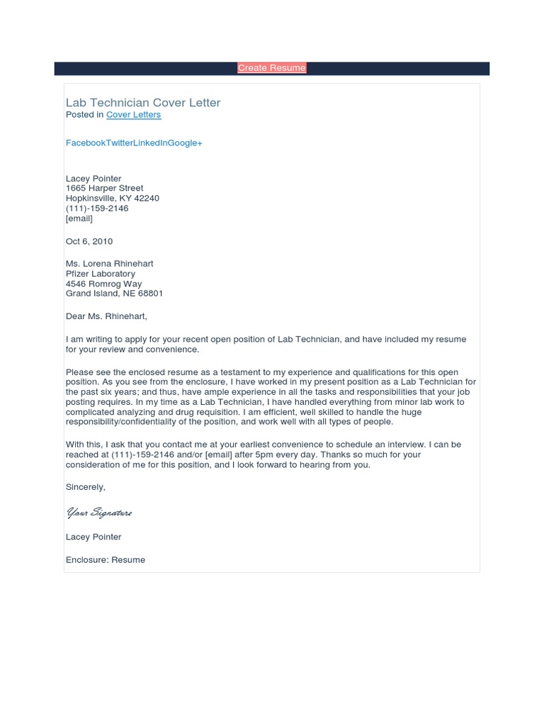 Cover Letter Lab