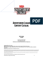 Adventure League Content Catalog