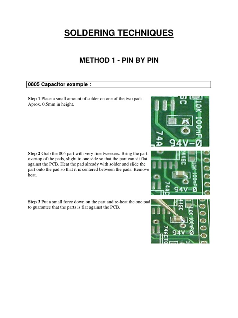 Basic SolderingDesoldering Techniques PDF Printed Circuit Board