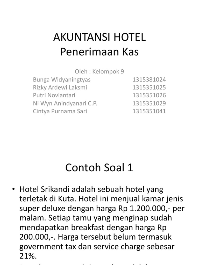 32 Contoh Soal Akuntansi Hotel Kumpulan Contoh Soal