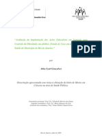 Avaliação da Implantação das Ações Educativas em Nutrição para Controle da Obesidade em adultos- Estudo de Caso em duas Unidades de Saúde do município do Rio de Janeiro