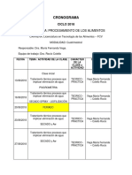 Cronograma Procesamiento 2018