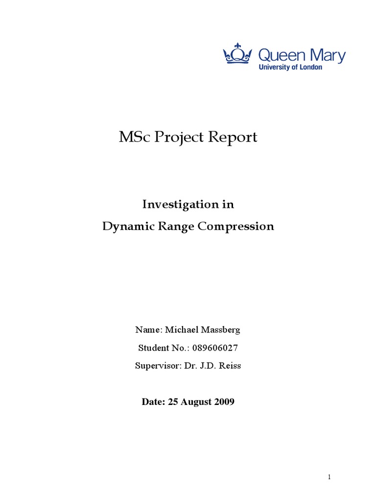 Dynamic Range Compression Analysis | PDF | Low Pass Filter | Detector ...