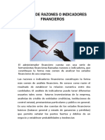 Análisis de Razones o Indicadores Financieros