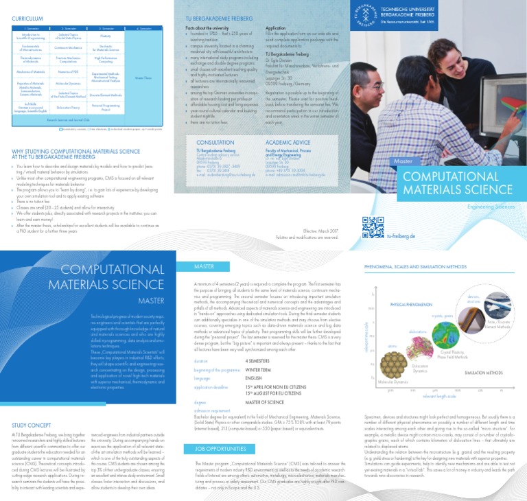Computational Materials Science Curriculum Tu Bergakademie Freiberg