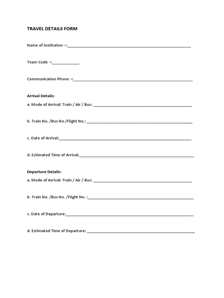 Travel Form | PDF | Business