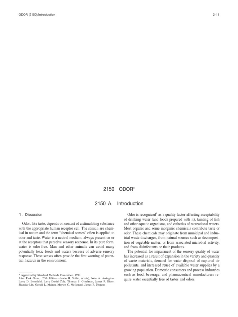Understanding Water Odor Testing Methods | PDF | Odor | Taste